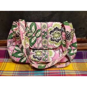 Vera Bradley Pink and Green Floral Shoulder Bag